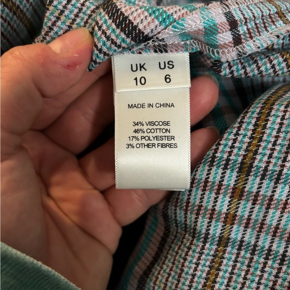 NEW Kitri | Sydney Check Frill Dress Plaid Ruffle‎ Women's Blue Grey Sz US 6 - Picture 6 of 11